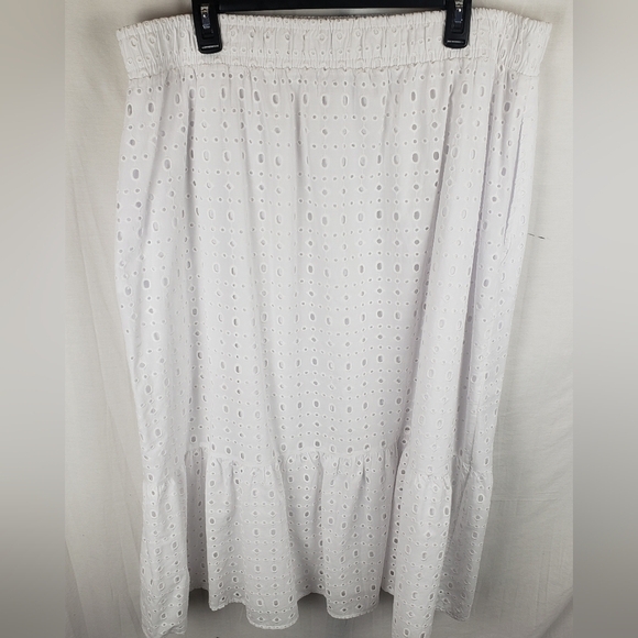 NWT Time And Tru White Eyelet Maxi Skirt with Pockets Sz 16-18 - Picture 5 of 8